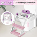 2 In 1 Potty Training Toilet Seat & Toddler Step Stool, Bottom Triangle Stability Toddler Toilet Seat, Adjustable Step & Seat Height Potty Seats for Toddlers Boys Girls (Purple) by TinyTreasures Baby Boutique