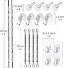 Stained Glass Window Hanging Chain Kit, Picture Hanging Chain with Suction Cup Hooks Sunshine Catcher Metal Nickel Plating Stained Glass Window Panels 10 Inch and 20 Inch (Black) by GreenHaven Gardens