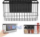 Magnetic Storage Basket Organizer for Fridge & Kitchen, 11lb Capacity Essentials Holder, No Tools Needed, Adjustable & Removable Spice Rack for Plastic Wrap, Foil, & More by CozyNest Decor
