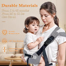 Baby Carrier Newborn to Toddler-Adjustable Baby Sling Carrier,Toddler Carrier for 25-60lbs,Comfortable to Baby Sling for Hands-Free Carrying (Gray) by TinyTreasures Baby Boutique