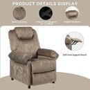 KCREAM Massage Recliner Chair with Heat,Overstuffed Fabric Recliner Chairs with Heating,Small Recliner for Living Room Bedroom, Manual Reclining Single Sofa Recliners Lounge Chair for Adult,Brown by CozyNest Decor