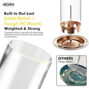 iBorn Bird Feeders for Outdoors Hanging,Metal Bird Feeders for Cardinal Chew Proof 18cm Large Roof&Tray Birdfeeders Outside Hanging,Brushed Copper 6 Port (Seed is not Included) by CozyNest Decor