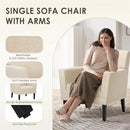 COLAMY Modern Accent Chair for Living Room, Upholstered Fabric Accent Armchair with Back, Soft Single Sofa Chair with Arms for Bedroom/Office/Reception Room, Oatmeal by CozyNest Decor
