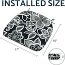 Indoor/Outdoor Chair Cushions 16x17 Inch, Patio Chair Cushions with Ties, All Weather Seat Cushions for Patio Furniture Home Garden Chair Use, Set of 4,Flower Black by GreenHaven Gardens