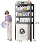 Upgraded Over The Toilet and Washer Storage Shelf,4 Tiers Laundry Room Standing Shelf,Bathroom Storage and Organizer Rack,Laundry Room Space Saver with Adjustable Shelves,39" W x 14" D x 63" H, Black by CozyNest Decor