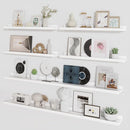 Axeman Picture Ledge Shelf, Floating Shelves for Wall Decor Storage Set of 6, 55 inch Floating Wall Mounted Shelves, Wall Shelves with Lip for Living Room, Bedroom, Nursery, Bathroom, Kitchen, White by TinyTreasures Baby Boutique