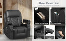 Recliner Chairs for Adults, FSC Certified Massage Rocker with Heated Modern Ergonomic Lounge 360 Degree Swivel Single Sofa Seat Living Room Lounge Recliners Black by CozyNest Decor
