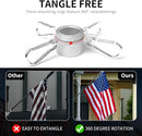 Quarut House Flag Pole Kit,Including 6Ft Stainless Steel Flag Pole,Heavy Duty Nylon 3x5 Ft American Flag,Aluminum Alloy Rings and Bracket.Wall Mounted Flagpole Set for Residential Commercial（Silvery） by GreenHaven Gardens