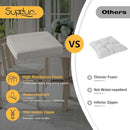 Outdoor Sunbrella Square Corner Seat Cushion, 18.5"x16"x3", Set of 4, Non Slip Outdoor Seat Cushion Pads with Removable Cover for Patio Furniture, Garden Yard Lawn, Specrtum Pebble by GreenHaven Gardens