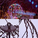 Christmas Ball Sphere 16IN 128LED Hanging Tree Light and Pathway Lights - Foldable Metal Frame, White, RGB by GreenHaven Gardens