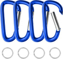 sprookber 4" & 5" Extra Large Aluminum Carabiner D Ring, Caribeener Clips, Spring Snap Hook for Keychain Clip, Set of 4 by TinyTreasures Baby Boutique