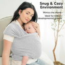 KeaBabies Baby Wrap Carrier - All in 1 Original Baby Carrier Newborn to Toddler Sling, Easy to Wear, Hands Free Bonding, Lightweight, Breathable Infant Wraps (Light Heather) by TinyTreasures Baby Boutique