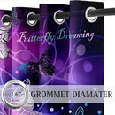 Butterfly Window Curtain Panels Purple Blackout Girls Curtains for Bedroom 2 Panels Curtains 84 inch Length for Girls Bedroom Nursery Room Grommet Top Thermal Insulated Curtains, 82" x 84" by TinyTreasures Baby Boutique