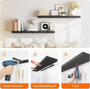 HOOBRO Floating Shelves for Wall, Wall Mounted Shelf Set of 2, 39.4" Hanging Shelf with Invisible Brackets, for Wall in Bathroom, Bedroom, Toilet, Kitchen, Livingroom, Office, Black BK100BJP201 by CozyNest Decor