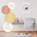 Byrd & Blume Round Baby Play Mat, Organic Cotton Soft Padded Nursery Floor Mat, Safe Hypoallergenic Baby Mat, Reversible, Foldable, Portable Infant Tummy Time Mat Fits Tents & Playpens (40"x40") Gray by TinyTreasures Baby Boutique