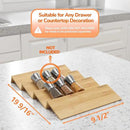 AMBIRD Bamboo Spice Drawer Organizer with Non-slip Mat,4 Tier Jar Spice Rack Tray 9.5'',Seasoning Organizer for Kitchen,Cabinet,Drawers,Countertop by CozyNest Decor