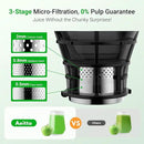 Juicer Machines,Aeitto Cold Press Juicer with 5.3“ Extra Large Feed Chute for Whole Fruits & Vegetables, Juice Extractor Machine, Self Feeding, Easy to Clean, High Juice Yield, Black by CozyNest Decor