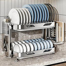 Dish Drying Rack with Drain Board - Rustproof Stainless Steel Dish Rack with Utensil Holder,Dish Racks for Kitchen Counter Over Sink,Over-Sink Drying Rack(Countertop,Second Floor) by CozyNest Decor