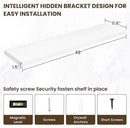 48 Inch Floating Shelves, 12 Inch Deep Floating Shelves for Wall, Floating Shelf with Invisible Brackets, Deep Wall Shelves for Bathroom, Bedroom, Living Room, 1 Pack, White by CozyNest Decor