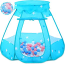 Baby Ball Pit for Toddler with 50 Balls, Kids Pop Up Play Tent for Girls, Princess Toys for Children Indoor & Outdoor Playhouse with Carry Bag (Bule: Pink/White/Babyblue, 109x90cm/50 Balls) by TinyTreasures Baby Boutique
