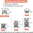 Vertical Planter 4 Tier Stackable Planters Garden Planters Strawberry Herb Flower and Vegetable Planter Indoor Outdoor Gardening Pots with Removable Wheels and Tools 2-Pack by CozyNest Decor