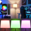 Floor Lamp for Living Room Bedroom,Modern Floor Lamp with Remote, Simple Design with White Shade,Foot Pedal Switch,Dimmable Colors Temperature,9W RGB LED Bulb by CozyNest Decor