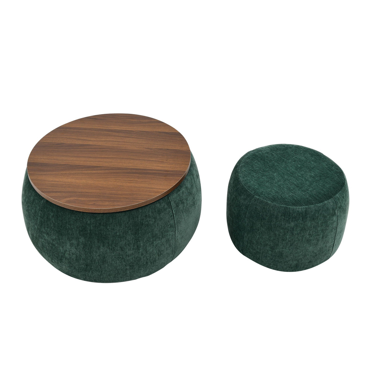 Round Storage Ottoman, 2 In 1 Function, End Table And Ottoman, photo 3 of 16