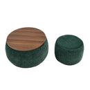 Round Storage Ottoman, 2 In 1 Function, End Table And Ottoman by HouseOfZazla