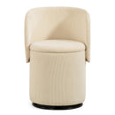 Barrel Chair, Built In Storage, 360° Swivel - Beige by HouseOfZazla