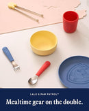 Lalo PAW Patrol Utensils - Toddler Fork and Spoon Set - Stainless Steel and Silicone Ergonomic Toddler Utensils - Children Safe Flatware Set - 2 Pieces - Skye by TinyTreasures Baby Boutique