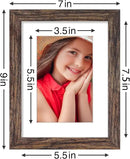 Vittanly 6x8 Picture Frames Set of 9, Shatter Resistant Plexiglass, Display 4x6 Pictures with Mat or 6x8 without Mat, Photo Frames for Wall or Tabletop, Engineered Wood, Brown by CozyNest Decor