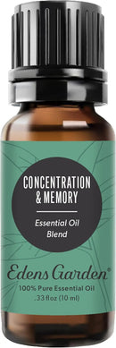 Edens Garden Concentration & Memory Essential Oil Blend- 100% Pure Premium Grade, Undiluted, Natural, Therapeutic, Aromatherapy, The Best for Diffusing, Kid Safe, Humidifiers, Skin 10 ml (.33 fl oz) by CozyNest Decor