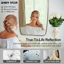 ANDY STAR Gold Oblong Mirror, 32x40 Inch Gold Oval Mirror for Bathroom with Stainless Steel Metal Frame, Wall Mouned for Bathroom, Living Room, Entryway by CozyNest Decor