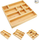 Bamboo Drawer Organizer Set, 9 PCS Multi-Use Individual Wood Storage Organizers, Junk Drawer Divider and Storage Trays Containers for Kitchen, Bathroom, Office Desk, Makeup, Jewelry, Utensils by CozyNest Decor