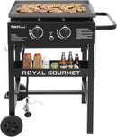 Royal Gourmet GB2000N 2 Burner Propane Gas Griddle, 23 Inch Flat Top Grill with 450 Sq. In. Cooking Area for Backyard and Tailgating, Black by GreenHaven Gardens