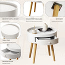 Nightstand With Storage Drawer, Bedside Table For Bedroom - White by HouseOfZazla