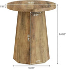 Tribesigns Round Pedestal End Table, Farmhouse Couch Side Table with Octagonal Base, Nightstand Accent Wooden Drink Stand (1, Rustic Brown) by CozyNest Decor