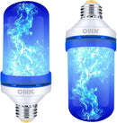 OMK - Blue Flame Christmas Decor LED Flame Effect Light Bulbs - Upgraded 4 Modes Fire Simulated Lamps - Christmas Gifts, Party, Indoor/Outdoor Decoration Lights (Blue 2) by GreenHaven Gardens
