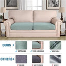 H.VERSAILTEX Super Stretch Individual Seat Cushion Covers Sofa Covers Couch Sets Slipcover Thick Jacquard Textured Twill Fabric (2 Piece Large Sofa Cushion Covers, Sage) by CozyNest Decor