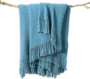 lifein Throw Blanket for Couch, Soft Boho Decor Bed Throw,Cozy Blue Chenille Knitted Small Farmhouse Lightweight Throw for Spring(Sky Blue,60 * 80") by CozyNest Decor