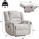 CANMOV Manual Recliner Chair, Classic and Traditional Manual Recliner Chair with Comfortable Arms and Back Single Sofa for Living Room, White Grey by CozyNest Decor