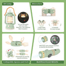 Kids Camping Toys Set - Pretend Play Camping Set with Food Toy, Spray Stove, Oil Lantern, Binoculars, Compass, Tableware, Watch & Storage Bag, Birthday for Ages 3+ by TinyTreasures Baby Boutique