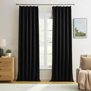 KEQIAOSUOCAI Pinch Pleated Blackout Curtains 96 Inch Long 2 Panels for Bedroom Living Room Thermal Insulated Black Out Window Curtain Pinched Pleat Drape with Hooks (W40 x L96 Inch, Black) by TinyTreasures Baby Boutique
