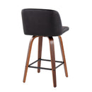 Toriano - Mid Century Modern Fixed Height Counter Stool & Square Footrest (Set of 2) by Unique Piece Furniture