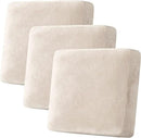 H.VERSAILTEX Velvet Stretch Couch Cushion Cover Plush Cushion Slipcover for Chair Loveseat Sofa Cushion Furniture Protector Seat Cushion Sofa Cover (3 Piece XL Sofa Cushion Covers, Ivory) by CozyNest Decor