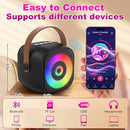 Mini Karaoke Machine, Portable Bluetooth Karaoke Speaker with 2 Wireless Mics for Kids and Adults, Birthday Gifts for Girls and Boys 3-12+ Years Old Birthday Party Home Black by TinyTreasures Baby Boutique