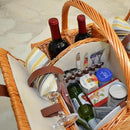Picnic at Ascot Vineyard Willow Picnic Basket with service for 2 - Santa Cruz by GreenHaven Gardens