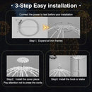 20IN Foldable Metal Frame Light Sphere - 200LED Hanging Tree and Pathway Light with Hook and Stake, UL Listed, White Frame, Warm White by GreenHaven Gardens
