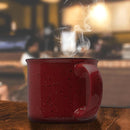 DISCOUNT PROMOS Ceramic Campfire Coffee Mugs 13 oz. Set of 10, Bulk Pack - Perfect for Tea, Espresso, Cappuccino, Hot Cocoa - Maroon by TinyTreasures Baby Boutique