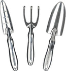 Heavy Duty Garden Tools with Digging Trowel, Transplant Trowel and Cultivator Hand Rake Solid One Piece Cast Aluminum Construction by GreenHaven Gardens